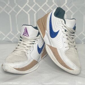 Nike Ja 2 "In The Woods" Basketball Sneakers White Blue Tan Men's 11.5